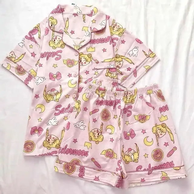 Pijamas de mujer Sailor Moon, suaves y bonitos conjuntos de pijamas de soldado Sailor Moon, pantalones de pijama para niñas, manga larga, regalos de cumpleaños