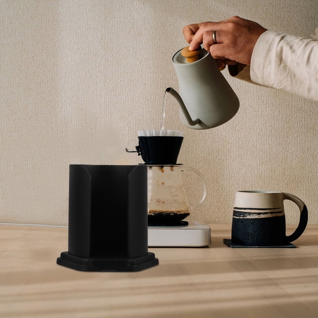 NUOLUX Soporte Compacto Para Filtros De Café De Plástico Negro Para Uso En Barra Y Organización