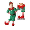thumbnail image 4 of Ropa de Navidad para niños y niñas, disfraz de elfo verde, Papá Noel, traje de Navidad para niños pequeños, mono, traje para niños y niñas, fiesta de Carnaval, 4 of 5