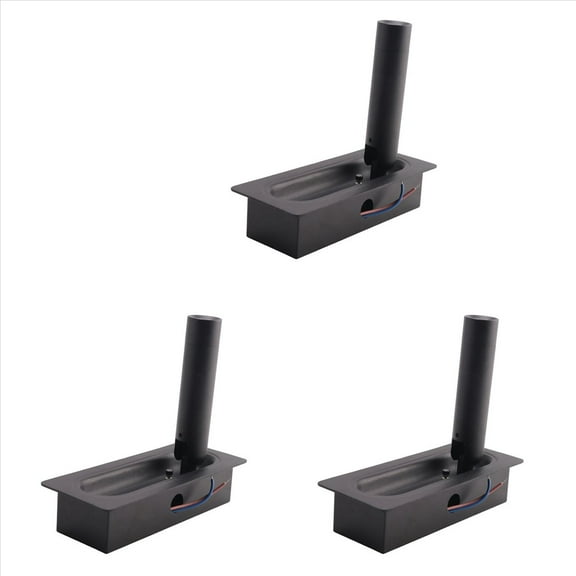 3X Room Led Lamp Headboard Wall Light Sconce Bed Side Reading Light Recessed Automatic Switch Wall Lamps,Black,3 x wall lamp,Black