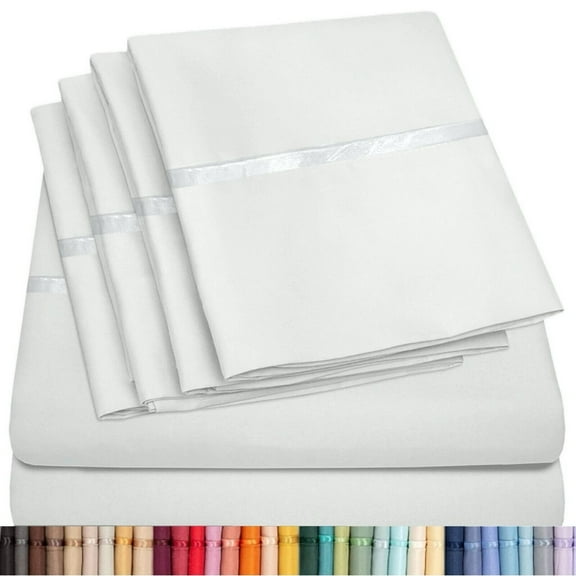 6 Piece Premium Bamboo Sheet Set, Deep Pockets, 45 Colors, 2200 Count, Sily Soft, by Lexington Elegance