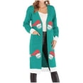 thumbnail image 1 of Women's Plus Size Long Sleeve Open Front Cardigans Soft Knit Ugly Christmas Sweater, 1 of 4