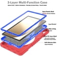 thumbnail image 3 of Shockproof Protective Case for Samsung Galaxy Tab A11+/ A11 Plus 11" 2026(SM-X230/X236), Rugged Heavy Duty Cover with 360° Rotating Kickstand, Adjustable Shoulder Strap,Red Blue, 3 of 8
