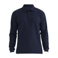 thumbnail image 6 of BiZtdJrK Men's Big and Tall T Shirt Long Sleeve Button Down Polos Shirts Solid Comfy Textured Shirt Lightweight Casual Business Tshirts Back To College Sales Navy M, 6 of 7
