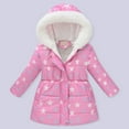 thumbnail image 2 of dmqupv Boys Raincoat Winter Clothes for Girls Sherpa Fleece Lined Heavyweight Jacket Hooded Windbreaker Thick Warm Parka Coats Pink,Size for 4-5 Years, 2 of 9