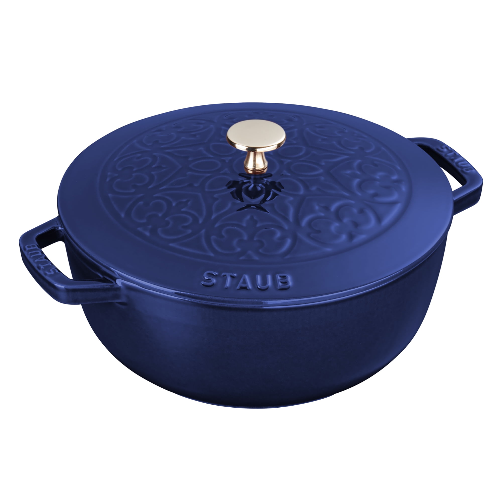 Staub Cast Iron 3.75qt Essential French Oven with Lilly Lid Dark