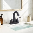 thumbnail image 4 of Wowow 4 in. Centerset Double Handle High Arc Bathroom Faucet with Pop Up Drain in Oil Rubbed Bronze, 4 of 6