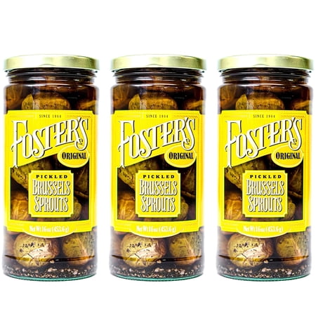 Pickled Brussel Sprouts- Original- 16oz (3 Pack)- Pickled Brussels are , Gluten , and Preservative - Brussels From a Traditional, Organic, Pickled Vegetable Recipe