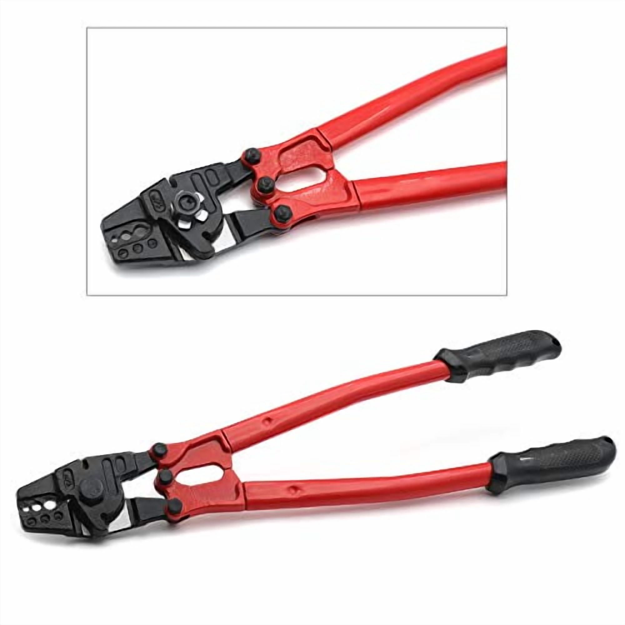 HongK- 14" Hand Swager Swaging Crimping Tool for Wire Rope Cable Swage 1/16" 3/32" 1/8" [P/N: ET-TOOL030-14-RED]