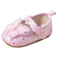 thumbnail image 6 of Dakaela 0-12M Baby Girls Glitter Mary Jane Flats Infant Bowknot Princess Wedding Dress Shoes Toddler Non Slip First Walkers Newborn Crib Shoes Pink, 6 of 8