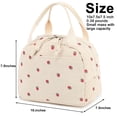 thumbnail image 3 of Cqxid Sac à Lunch à Moins de 10 $ Sac pour Femmes Hommes Mignon Sac Fourre-Tout en Velours Côtelé Réutilisable Isolé Boîte à Lunch Grande Capacité Glacière Réutilisable Isolée pour le Travail Pique-Nique Ou Voyage (Voile Côtelé Fraise), 3 of 4