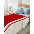 thumbnail image 5 of Twin XL Flat Sheet 66"x102", Red Vintage Soft Lightweight Bedding Flat Sheets Only, Geometric Stripes Simple Lines Brushed Microfiber Top Bed Sheet, Breathable StainResistant Bedsheets, 5 of 9