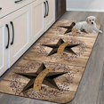 thumbnail image 6 of 1/2pcs Kitchen Mats, Suitable For Farmhouse And Country Kitchen Floors, Texas Star Non-Slip High-Quality Comfortable Standing Mats, BrownFlannel Floor Mats, 6 of 15
