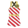thumbnail image 4 of YONGHS Kids Girls Striped Jumpsuit Candy Cane Christmas Leotard Ballet Gymnastics Bodysuit, 4 of 5