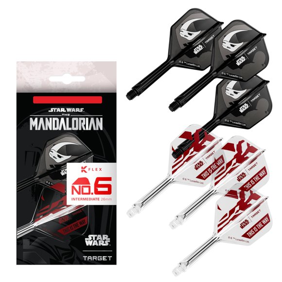 Aletas y ejes para dardos Mandalorian K-Flex No.6 de 26 mm