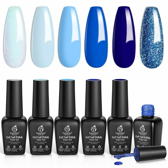 Esmalte de uñas Beetles Blue Gel Aquarius Holy Water 6 colores