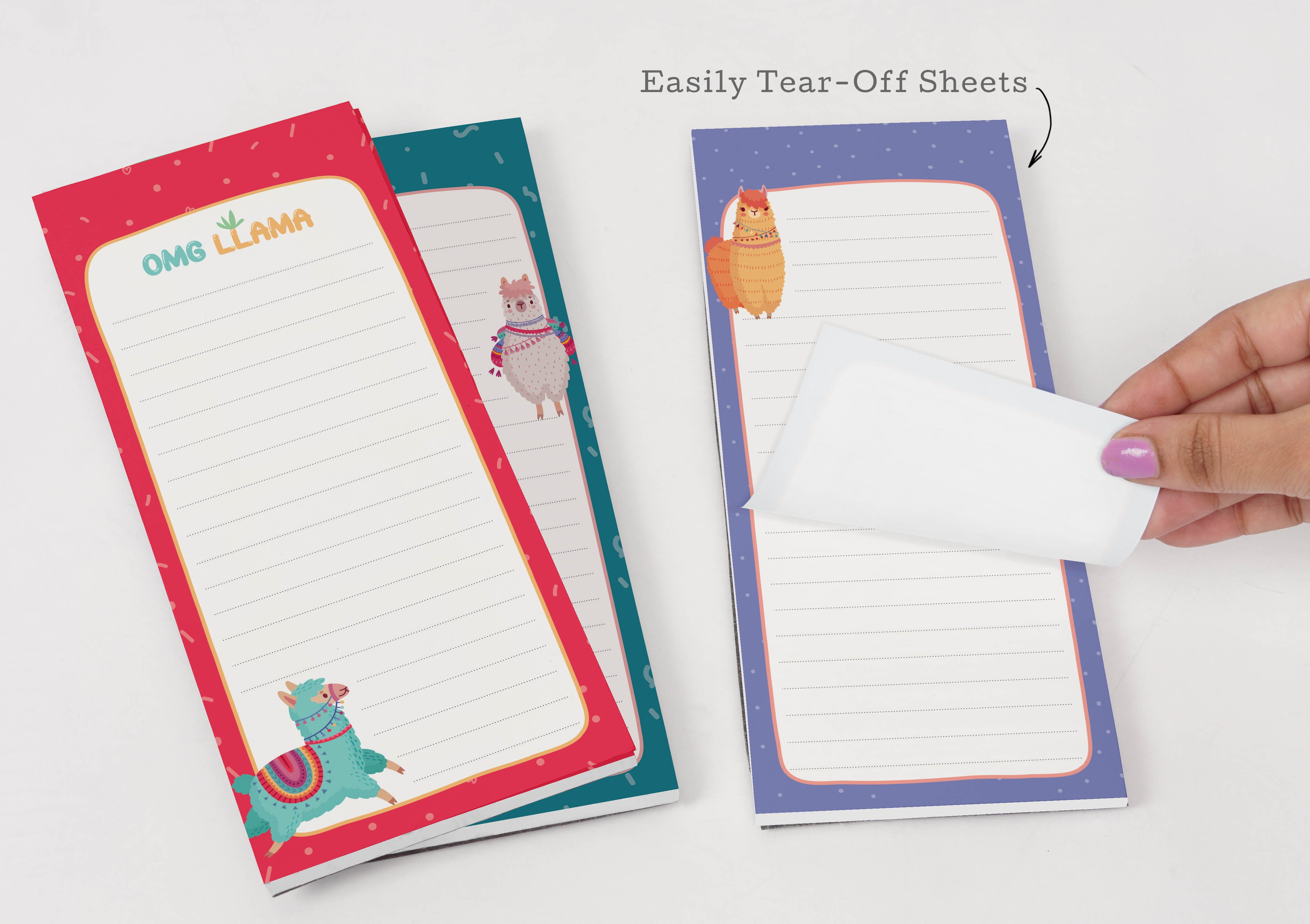 Inkdotpot Pack of 3 Magnetic Fridge To-Do List Notepads- Magnetic Memo Pads For Refrigerator-(50 Sheets Each)-D6