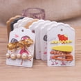 thumbnail image 2 of 50pcs square shape white /brown hair card jewelry package hair clip card black blank paper hairclaw oranments display card E 50card, 2 of 6