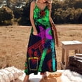 thumbnail image 3 of Neo Pop Art Blacklight Glow in The Dark Sleeveless Dress Loose Women's Dress Dresses Luxury Evening Dresses, 3 of 9