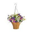 thumbnail image 1 of Matsuzay Cesta colgante de flores de simulación con cadenas de hierro duraderas para jardín, cesta colgante de flores de simulación de Decoración del hogar tipo+2, 1 of 6