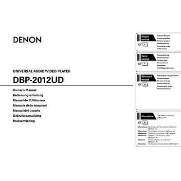 Instruction Manual ONLY for Denon DBP-2012UD Blu-ray Player Owners Manual REPRINT