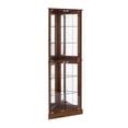 thumbnail image 5 of Royard Oaktree 72" Retro Lighted Corner Curio Cabinet with Glass Doors, Shelves, and Mirror Back, 5 of 9