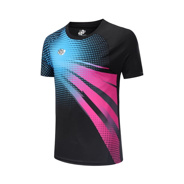 Traje de tenis de mesa Chaqueta de manga corta para hombres y mujeres Traje de competición de running de tenis de mesa de secado rápido