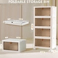 thumbnail image 2 of 4 Tier Plastic Storage Bins with Lid 23QT, Stackable Storage Containers with Wheels, Folding Storage Boxes, Collapsible Storage Bins, Closet Organizers and Storage for Living Room,Office,Dorm, 2 of 2