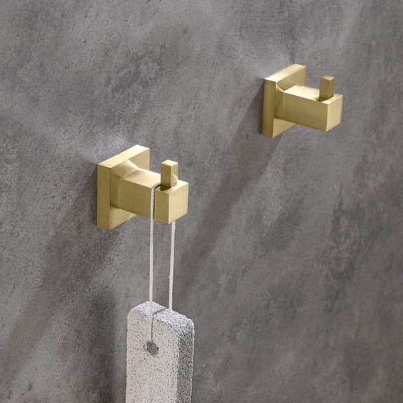 Kibi Cube Bathroom Towel & Robe Hook 2 Count
