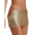 thumbnail image 2 of vastwit Womens Shiny Sequin Skirt Sparkly Mini Skirt with Metal Chains Rave Party Skirts Gold One Size, 2 of 3