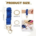 thumbnail image 2 of Uxcell Scrunchie Keychain Wristlet, Stretchy Removable Scrunchie Lanyard Bracelet Key Chain Multifunctional Cute Elastic Wrist Holder for Women Girl-(Dark Blue), 2 of 7
