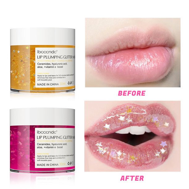 XWSHYW Cuidado de Los Labios Bálsamo Labial con Purpurina Que Descolora Las Líneas de Los Labios, Hidratante, Hidratante, Rellenador de Labios, Bálsamo Labial