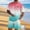 Hot Pink, variant on Zylanna Men's 2 Piece Outfit Sets, Gradient Color Casual Short Sleeve T-Shirt and Shorts Set Elastic Waist Crew Neck Loungewear for Vacation Daily Wear Hot Pink