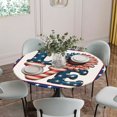 thumbnail image 5 of Independence Day Round Tablecloth for 45-54 Inch Tables,Fitted Table Cover with Elastic Edge,Patriotic Love Sunflowers American Flag Waterproof Outdoor Table Cloth Protector for Patio Garden Dinner, 5 of 9