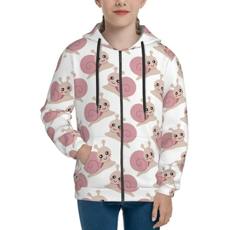 

Hoodies for Teen Girls Boys Lovely Snail Print Long Sleeve Youth Kids Essentials Zip Up Hoodie Lghtweight Fashion Hoodies & Sweatshirts Jacket Fall Winter Outfits Tops