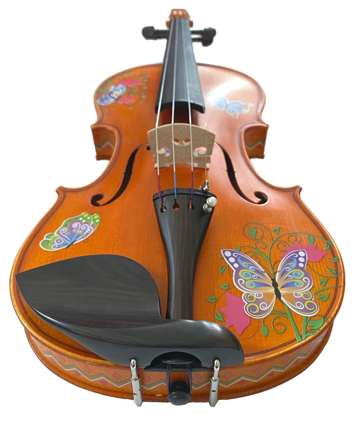 Rozanna's Violins Butterfly Dream II Violin w/ Greco w/ Brazilwood Bow, Case, Crystal Fine Tuners, Rosin, Strings, Set-Up