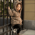 thumbnail image 2 of Toddler Baby Girls Winter Warm Hooded Coat Leopard Outerwea Kids Jacket Clothes, 2 of 7