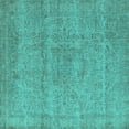 thumbnail image 1 of Ahgly Company Machine Washable Indoor Square Oriental Turquoise Blue Industrial Area Rugs, 3' Square, 1 of 4