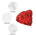 thumbnail image 3 of Lsque Red Ladybugs On White Dotted Pattern Knitted Beanie, Unisex Winter Hat, Knit Hat Winter Beanies Thick Fisherman Beanies Cuffed Plain Skull Caps, 3 of 6