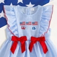 thumbnail image 5 of Wxirdiow Girls Patriotic Dress Toddler Girl 4th of July Outfit American Flag Smocked Dress Baby Girls Ruffle Princess Dresses Cute Summer Clothes Blue Size,2-3 Years, 5 of 6
