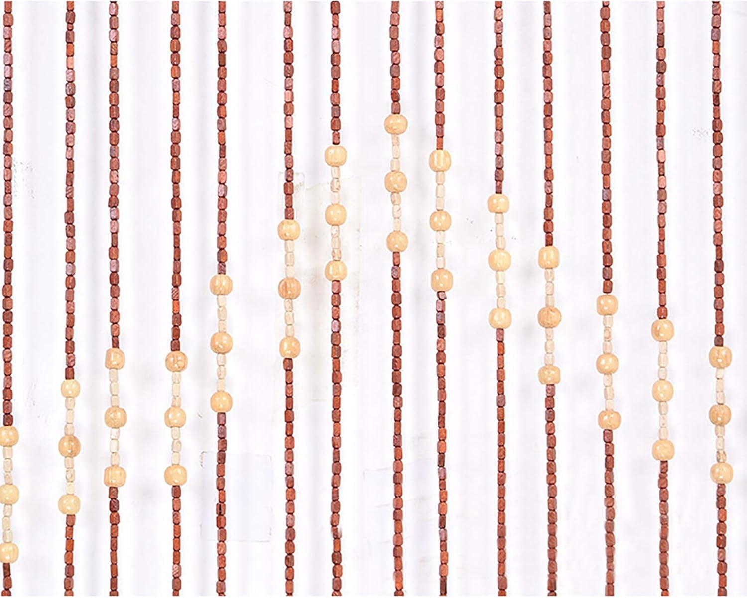 35x68 Inch Brown Beaded Curtain, 27 Lines Door Curtain Wooden Bead Curtain Brown Retro Bead Divider Curtain Decorative Curtains for Decoration Room Kitchen