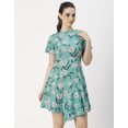 thumbnail image 2 of Moomaya Short Sleeve Asymmetric Printed Dress - Women's Trendy Casual Dress, 2 of 9