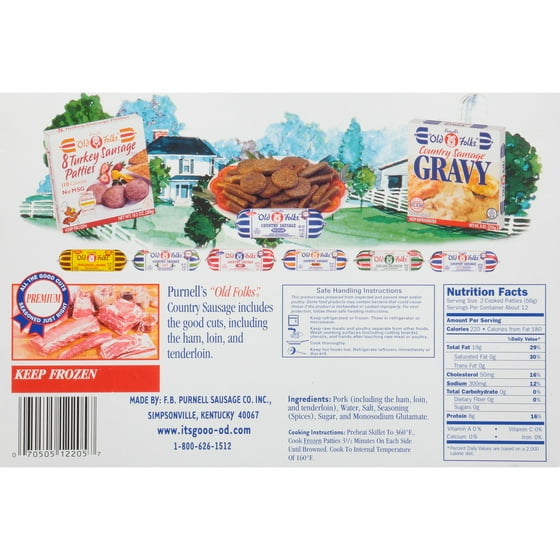 purnell s old folks medium patties 24 ct country sausage 38 oz box purnell s old folks medium patties 24 ct country sausage 38 oz box walmart com