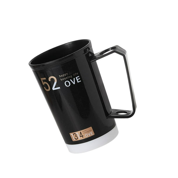 Vaso de baño reutilizable con asas y soporte para cepillo de dientes para adultos Negro