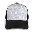 thumbnail image 3 of Naloa Fun Rabbit Adult adjustable Print Baseball Hat, Patchwork curved brim baseball capfor Men and Women, One Size, 3 of 5