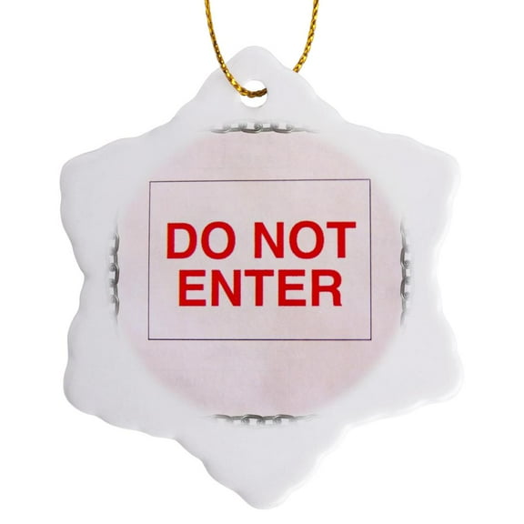 3drose, Serious Business, 3 inch Snowflake Porcelain Ornament