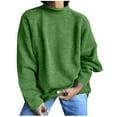 thumbnail image 2 of Fnooota Womens Sweaters, Plus Size Crew Neck Lightweight Long Sleeve Pullover Tops Green Size XL, 2 of 6
