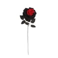 thumbnail image 3 of 1 PC Black and Red Halloween Artificial Rose, Halloween Black Burgundy Artificial Rose, Long Stem Realistic Silk Rose for Gothic Decoration, Dark Dead Rose Bouquet for Centerpiece Arrangement, 3 of 6