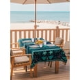 thumbnail image 2 of Outdoor Tablecloth with Umbrella Hole for Patio/Picnic/Party/Camping, Teal Starfish Coastal Waterproof Table Cloth Rectangle Table Cover Washable, Nautical Coral Shell Ocean Summer Beach (60"x 84"), 2 of 8