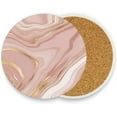 thumbnail image 2 of Coolnut Liquid Marble Texture Coasters for Drinks Set of 2, Absorbent Ceramic Drink Coaster with Cork Base for Wooden Coffee Table, Cool Housewarming Gift for Home Decor Gifts, 2 of 6